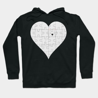 West Highland White Terrier Heart Jigsaw Pieces Design - Gift for West Highland White Terrier Lovers Hoodie